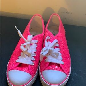 Size 8 Pink Sequence sneakers